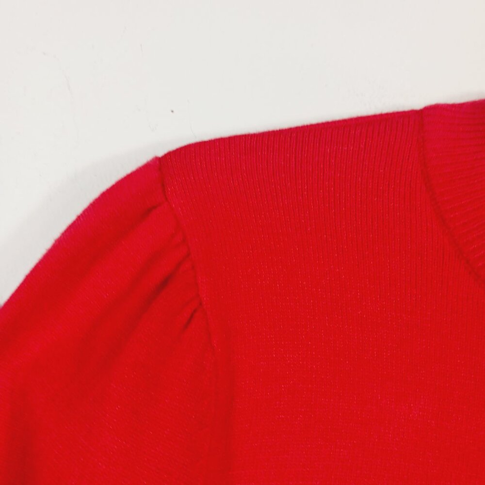 Main Strip, Happy Holidays Tinsel Sweater, Red W/ Green SZ MED, Novelty, Festive - Picture 6 of 15